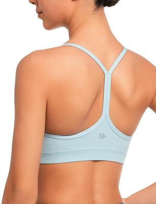 Yvette Sports Bra Size Heather Blue Women's Bra, Padded, Wireless, Y-Back, Moisture-Wicking, Quick-Drying, Stylish, Camisole, Top, M,
