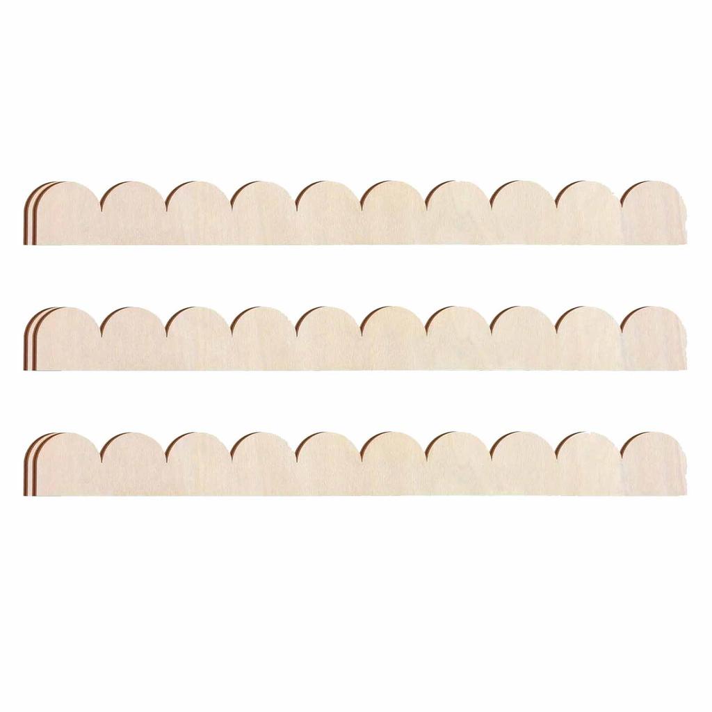 Scalloped Unfinished Decorative Edge Wooden Strips Moulding For DIY Crafts Moulding Trim Border Trim
