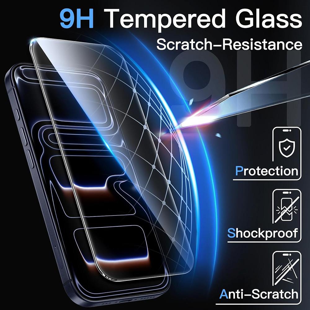 3Pcs Tempered Glass For iPhone 18 17 16 15 14 13 12 11 Pro Max Plus XR Oleophobic Coating Screen Protector Protective Glass Film2