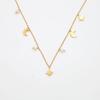Personalized Light Luxury 18K Gold Star Moon Pearl Pendant Collarbone Chain Women'S Niche Titanium Steel Non-Fading Jewelry Necklace