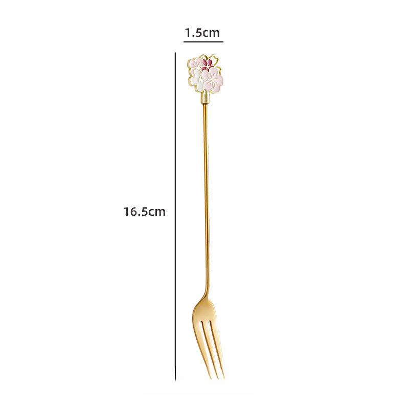 Creative Cartoon Animal Floral Spoon & Fork, Mirror Polished 304 Stainless Steel Dessert Coffee Stirrer