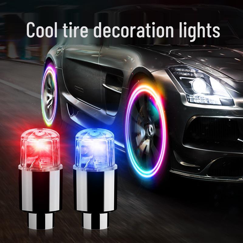 Smart Dual-Sensor Wind Fire Wheel Light with Seven-Color LED Hub and Valve Nozzle