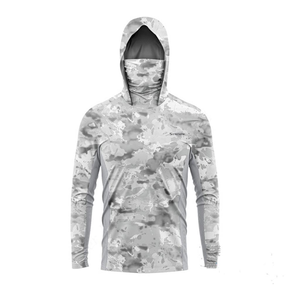 SIMMS 2024 Herren Kapuzen-Langarm-Fischerhemd mit UV-Schutz und Sonnenmaske M
