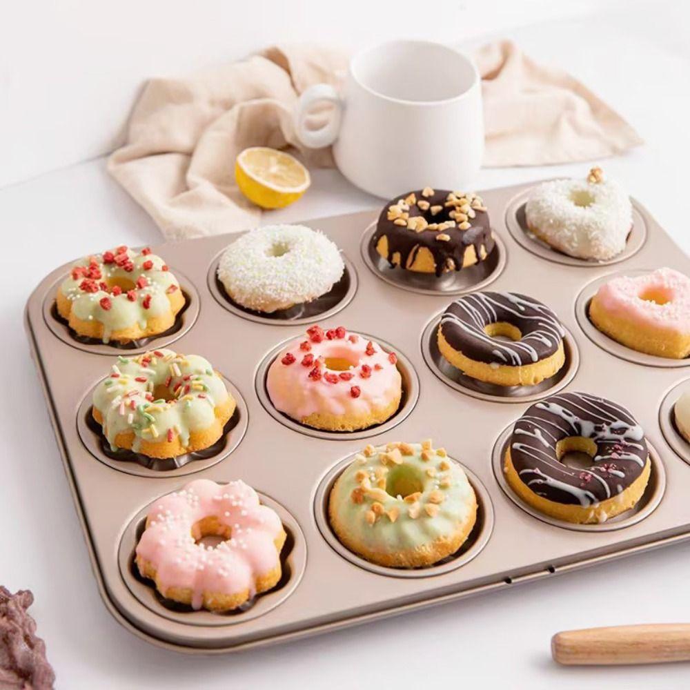 Carbon Steel Cake Baking Tray Non-Stick Donut Muffin Pan DIY Baking Mold Donut Baking Mold Pudding