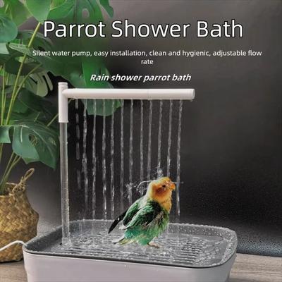USB Electric Automatic Bird Bath Low-Noise Design Circulating Water Bathtub for Lovebird