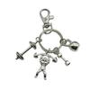 Men's Gym Keychain: Barbell, Dumbbell & Kettlebell Pendant