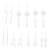 Clear Shatterproof Acrylic Snowflake Icicles Christmas Decorations With Reindeer For Home Party Tree