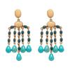 Bohemia Style Ethnic Style Tassel Earrings Green Water Drop Earrings Pendant  Lady Gifts