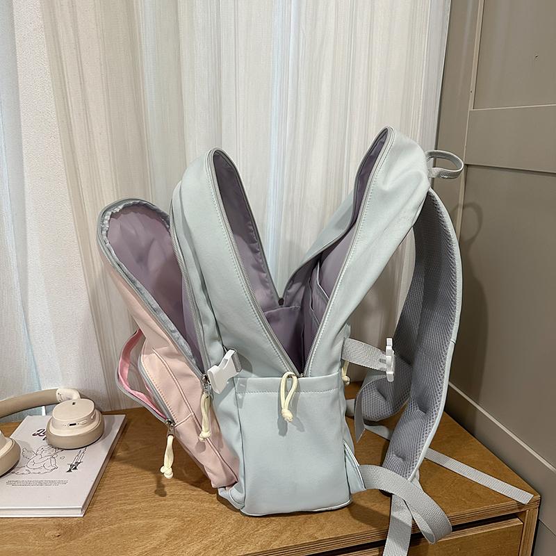 Farbblock Studenten Schultasche Damen Rucksack mit großer Kapazität