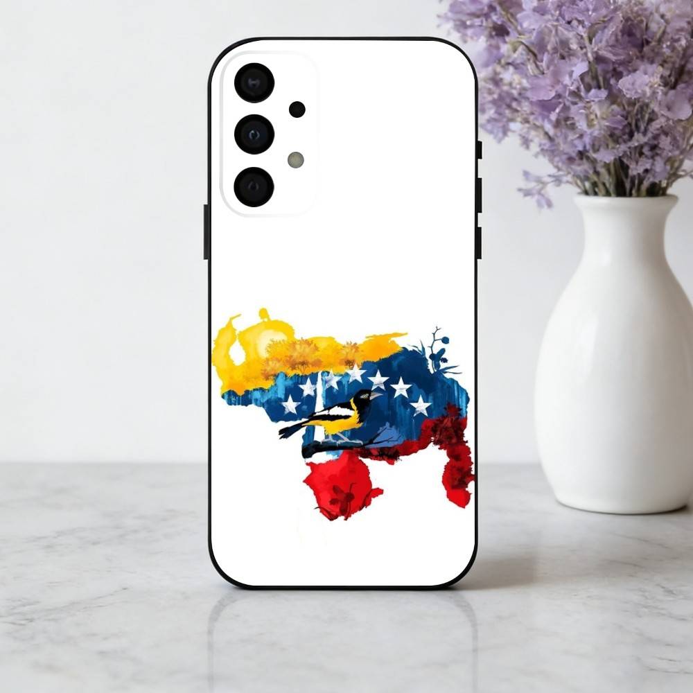V-Venezuela-A F-Flag-G Phone Case For Samsung Galaxy A73,A72,A71,A70,A53,A52,A51,Soft Silicone Black Cover