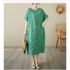 Summer New Spot Retro Flower Literary Women Temperament Knee-length Mid-length Dresses