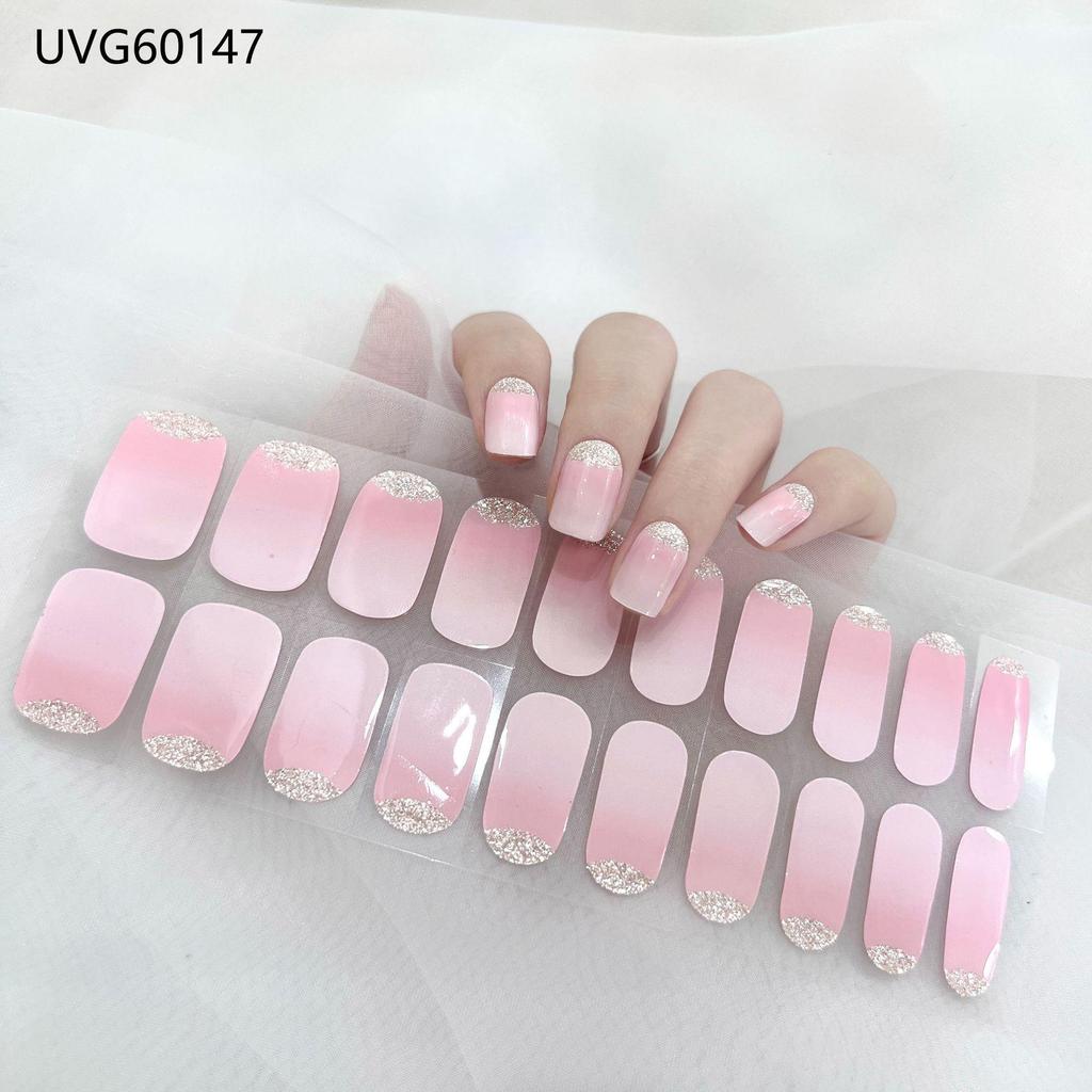 Transparent Nude UV Gel Nail Art Stickers: Semi-Cured, Semi-Baked Manicure Sheets