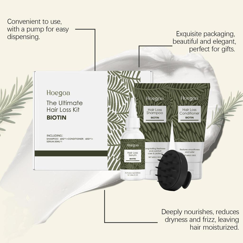 Rosemary Biotin Shampoo And Conditioner Set For Anti Loss Oil Control Strengthening Hair Root Cleaning Scalp Hair Growth Essence