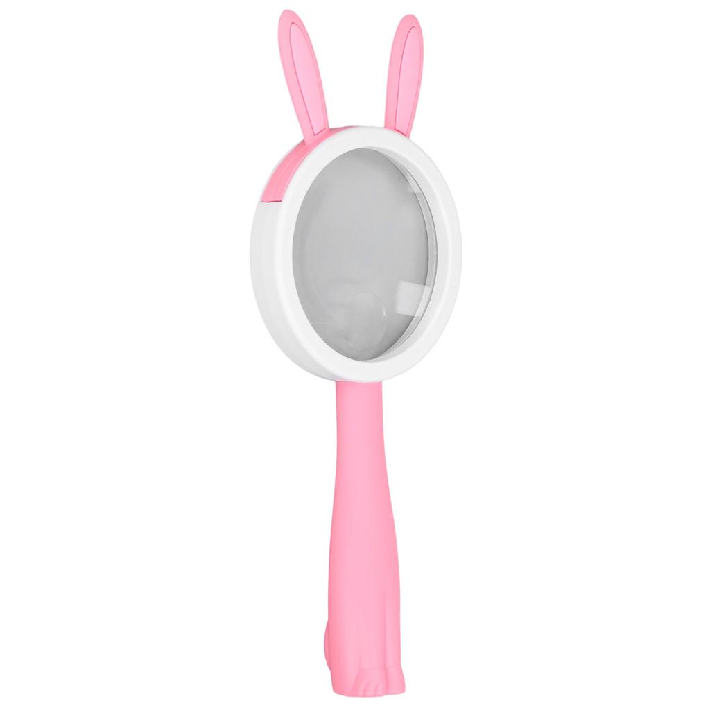 Magnifier Plastic Handle Cartoon Pink Rabbits Handheld HD ABS Comfortable Grip Reading Magnifying Glass