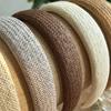 Solid Color Rattan Woven Headband Rattan Woven Hair Hoop New Wide Edge Headband  Women