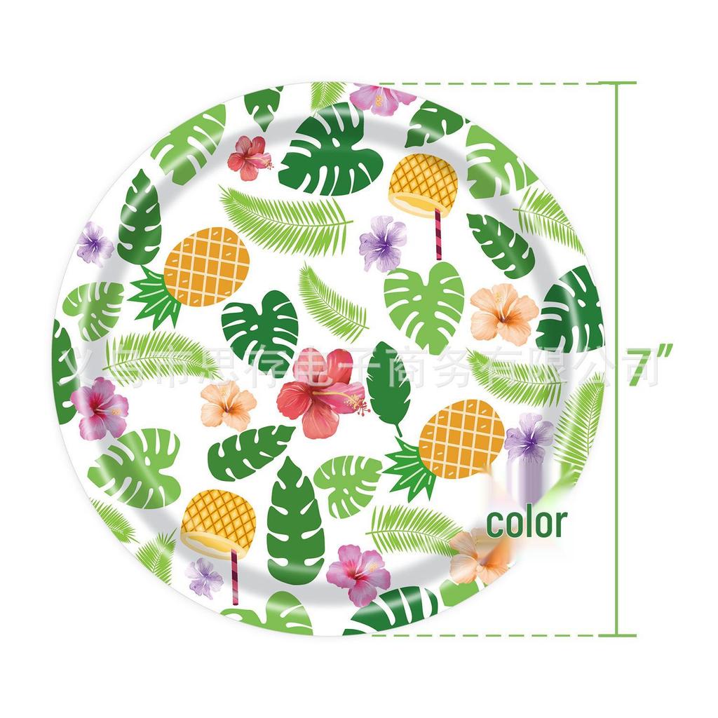 Summer Fruit Party Tableware Set: Pineapple Tablecloth, Disposable Plates & Cups for Kids' Birthdays