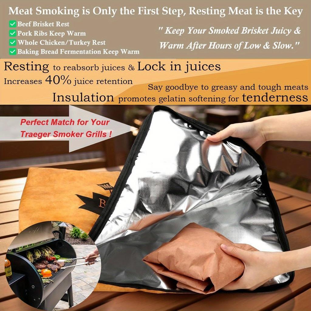 Dupont Paper Barbecue Bag Outdoor Picnic Insulation Bag Oil-proof and Impermeable Thick Aluminum Foil Large-capacity Barbecue Insulation Bag