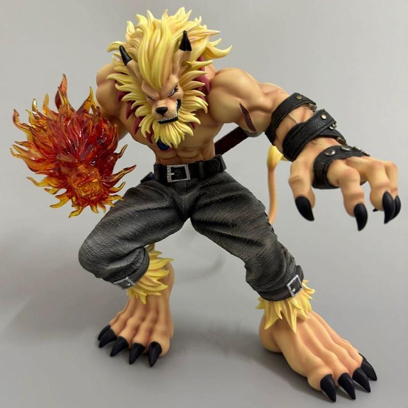 21cm Digimon Leomon Battle Form Gk Statue Anime Figure With Flame Effect Painted Version Desktop Decoration Gift For Anime Fans