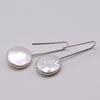 Boucles d'oreilles perle blanche perle naturelle boucles d'oreilles argent pièce d'argent perle baroque boucles d'oreilles goutte hameçon boucles d'oreilles femme