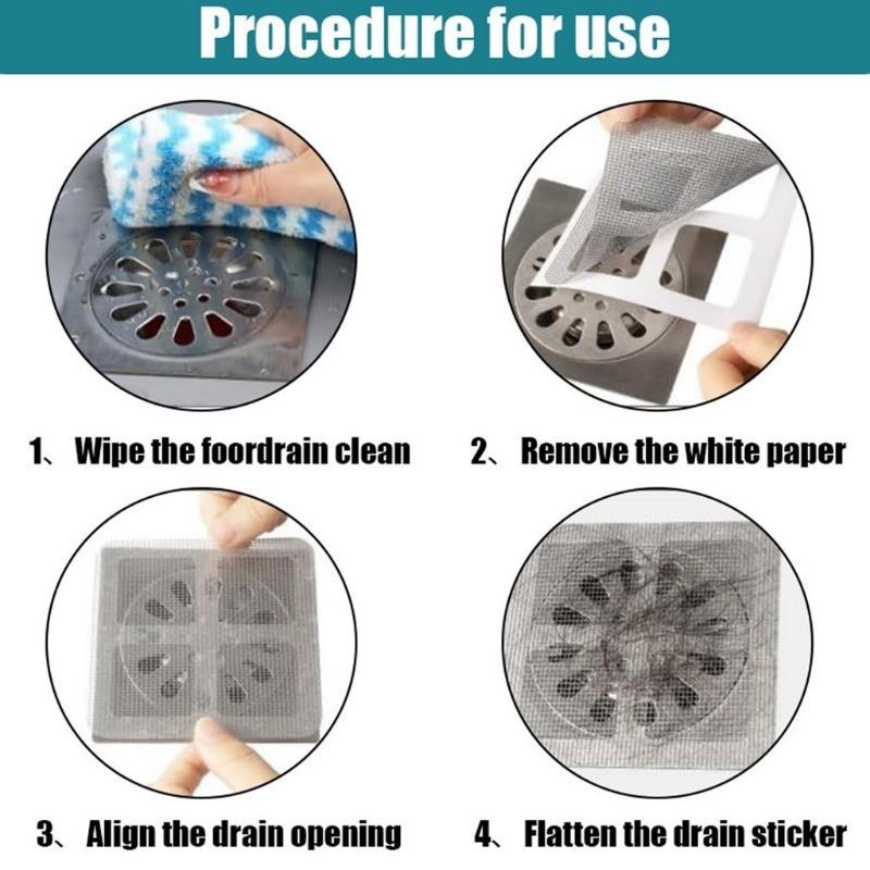50/30/20/10 Pcs Disposable Hair Drain Stickers New Drain Mesh Strainer for Bathroom Laundry Bathtub Kitchen