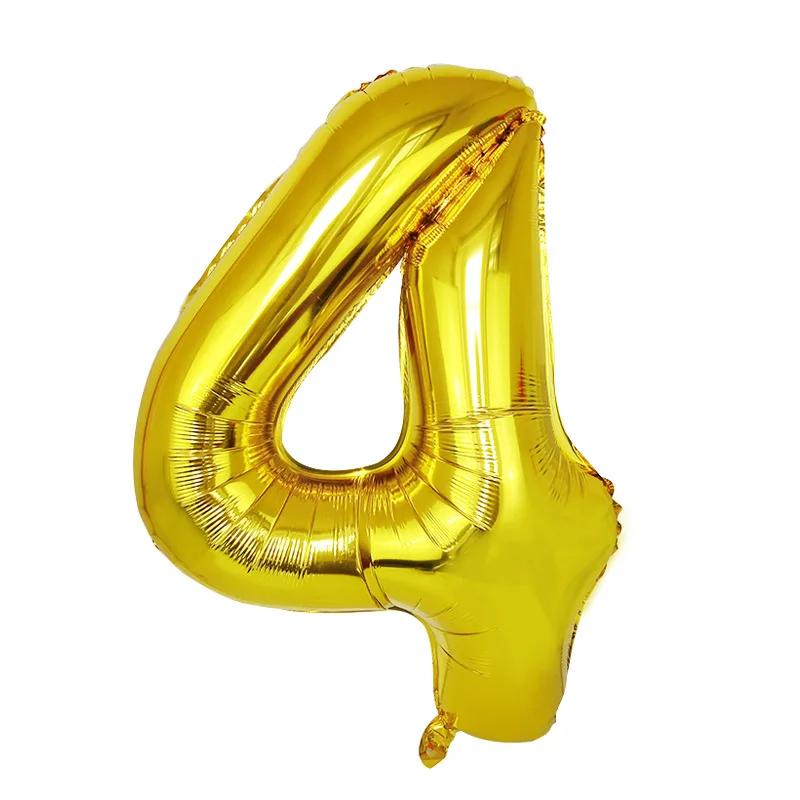 1 Pcs, Large Golden Balloon Number, Birthday Party Decoration Scene Aluminum Film Balloon