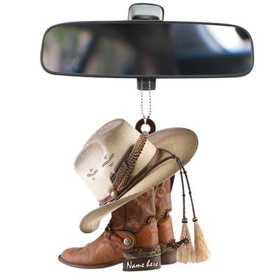Acrylic Horse Saddle Car Ornament Car Rear View Mirror Pendant Christmas Tree Ornament For Cowgirl Cowboy Horse Lovers Ornament