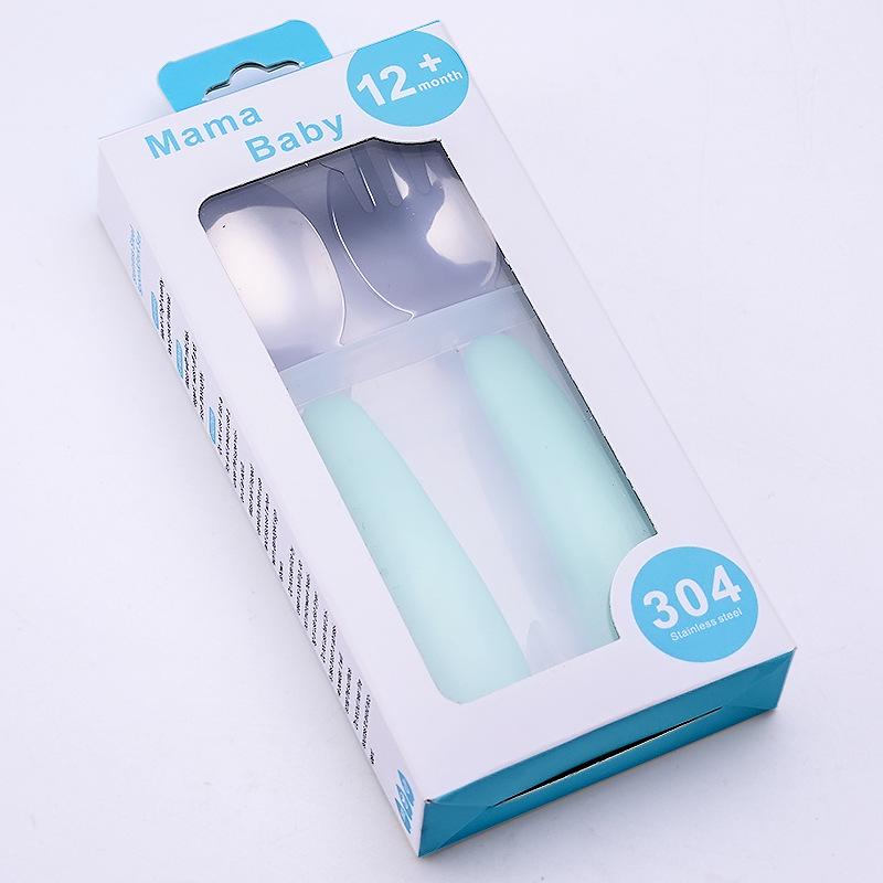 304 Stainless Steel Children's Cartoon Cutlery Set: Baby Feeding Spoon & Fork, Training Spoon & Fork