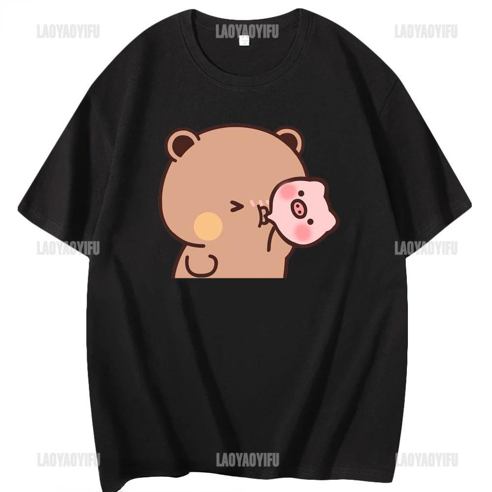 Tricou Kawaii Bubu Dudu pentru fată Tricou cu urs panda din desene animate Îmbrăcăminte unisex Tricou casual de vară Tricou Tricot Femeie Topuri din bumbac Unisex