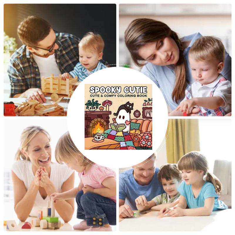 Halloween Coloring Book Cute Coloring Book Featuring Adorable Creepy Creatures Painting Toys for Relaxation and Fun
