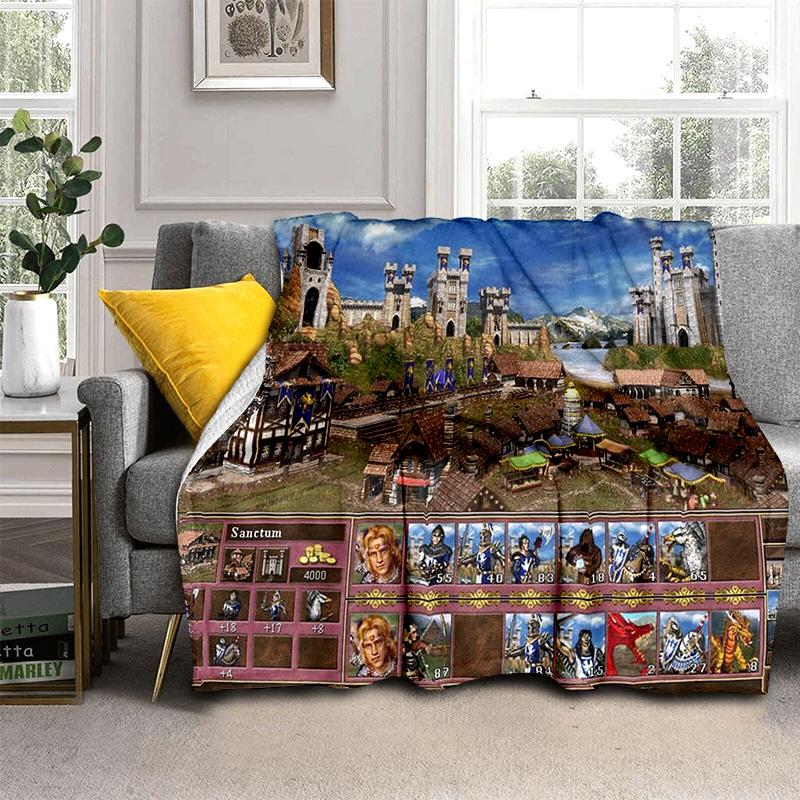 HOMM Game 9 Factions Races Stronghold Dwelling Creatures Heroes of Might and Magic Soft Blanket for Living Room Bedroom Bed Sofa