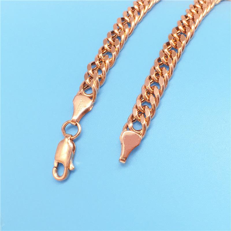 585 Purple Gold Simple And Delicate Plate Chain Bracelet Color Gold Plated Rose Gold Jewelry Personality Trend