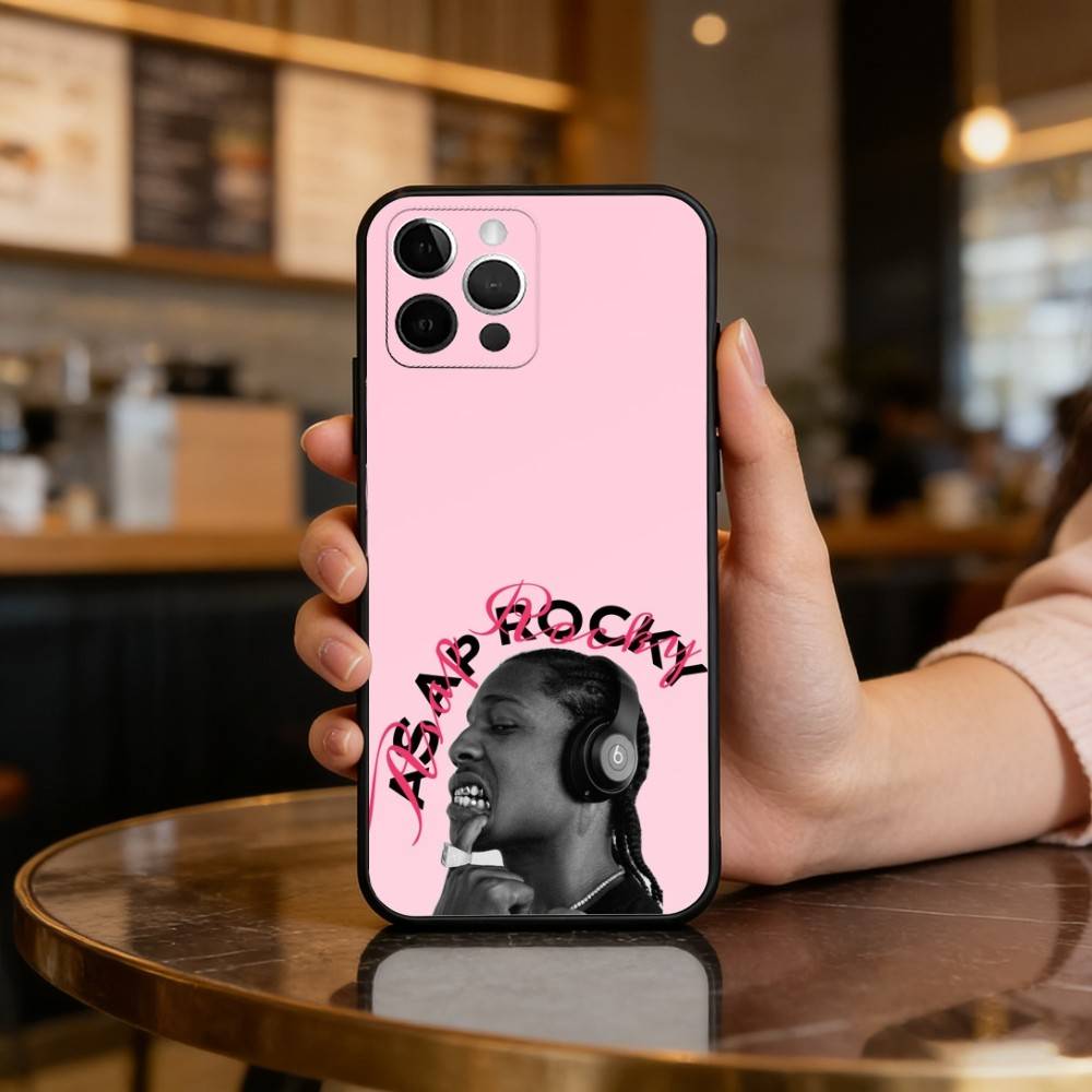 P-Papper A-ASAP Rocky Phone Case For iPhone 17,16,15,14,13,12,11 Plus,Pro Max,Soft Silicone Black Cover