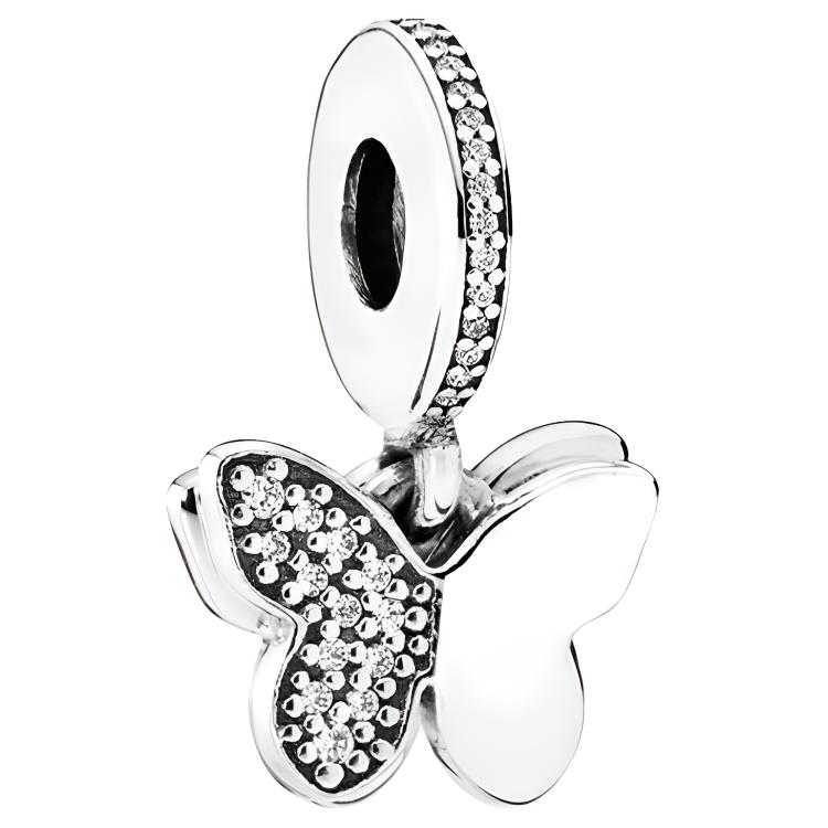 Pandora Dancing Butterfly Pendant Charm Women jewelry 791844CZ Silver,F