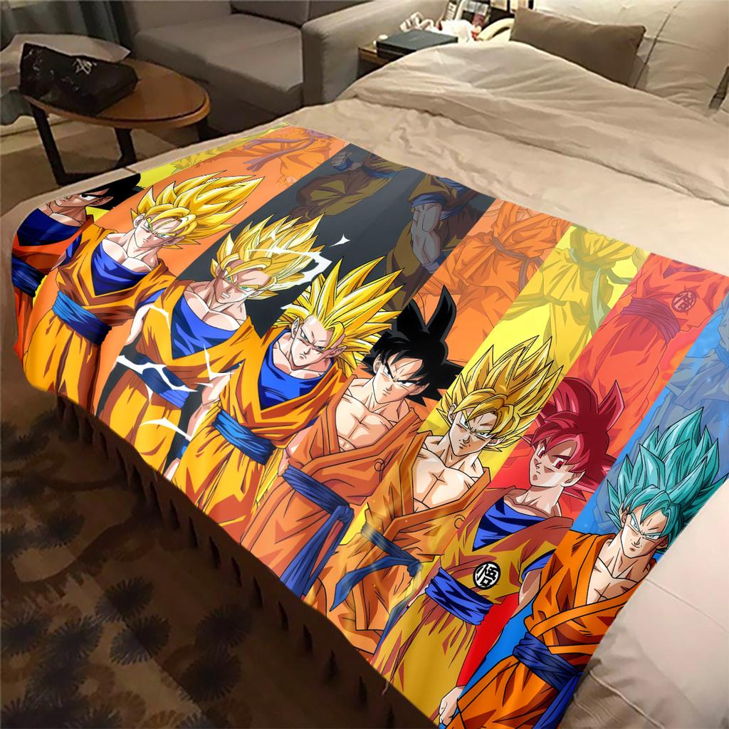 1 ks flanelová deka s potiskem DRAGON BALL, Vysoká kvalita, Pro všechna roční období, Domácí dekorace, Teplo a pohodlí, Perfektní jako vánoční dárky