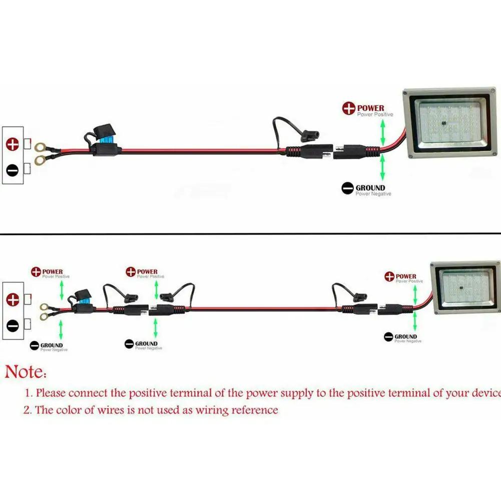 1-10 pezzi Cavo Batteria Moto 12V Connettori Rapidi SAE a O-ring Cavo di Estensione Rapida Filo Cavo 18AWG con Fusibile da 10A per Caricabatterie/Mantenitore di Batteria