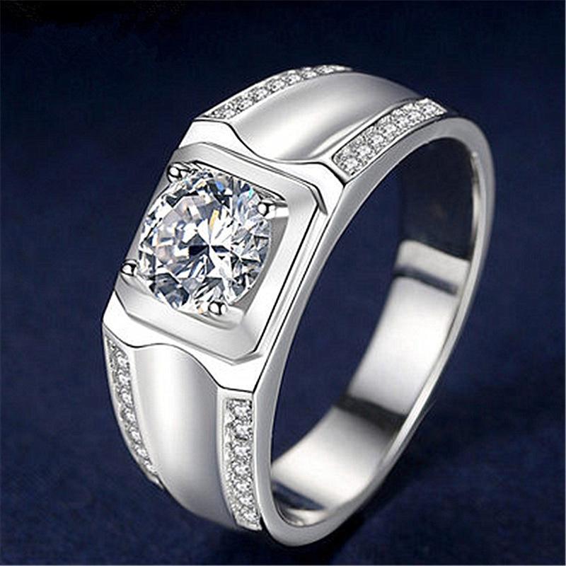 Zircon Ring Personality Trend Men s Luxury Diamond Setting European and American Fashion