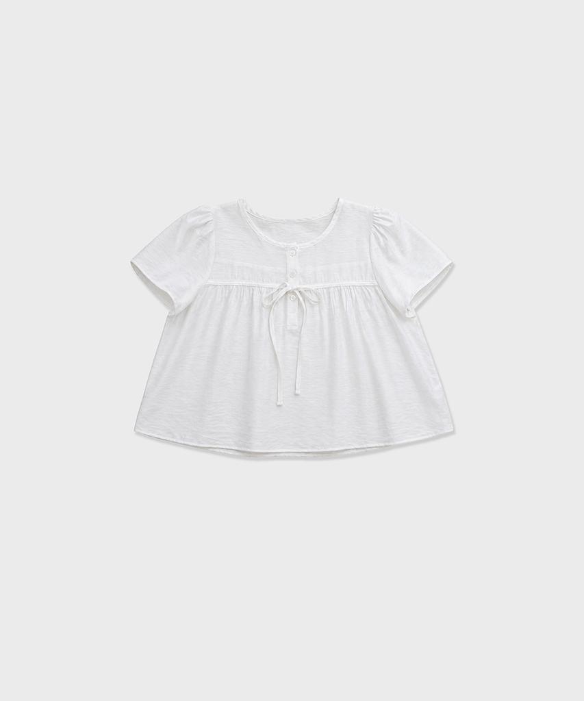 Ini Ribbon Blouse - Ivory, Sky Blue