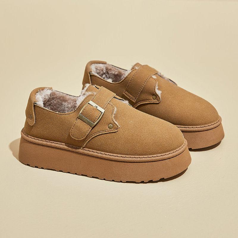 

Platform beanie shoes women s autumn and winter velvet women s snow boots loafer cotton shoes new Birkenstocks 35