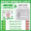 BYMORE Disposable Plastic Gloves Bulk, Clear Food Handling Service Gloves for Kitchen Food Prep Food Service Food Handling