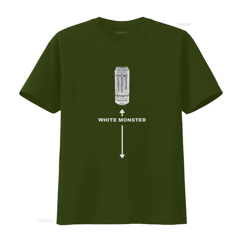 Weißes Monster T-Shirt für Herren Lustiges Scherzdesign Perfekte Freunde Einzigartiger Druck Bequemes Baumwollgewebe vintage Gewaschen