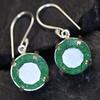 Beautiful Natural Green Emerald 62Ct CERTIFIED Round Earring 925 Sterling Silver MY.ER-40-NS