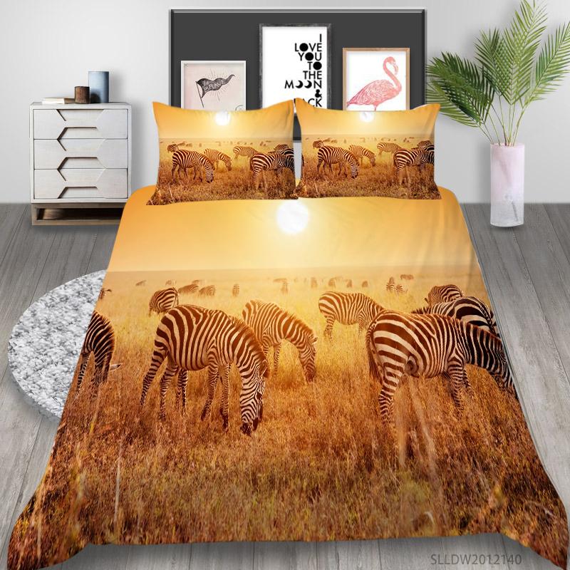 3D Zebra Pattern Home Bedding Set Bedding Cover Pillowcase AU/US/EU Full Size Bedding Set Home Decoration Gift
