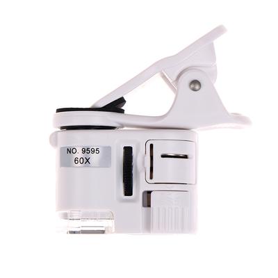 1 Pieza 60X Microscopio para Teléfono Móvil Lente Macro Zoom Micro Cámara Clip Con Luz LED