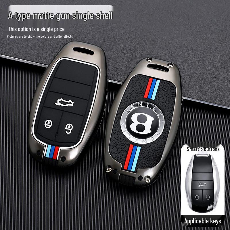 Bentley Key Case for Bentayga, Mulsanne, Flying Spur, Continental GT - High-Grade Metal Shell Key Bag for Men and Women