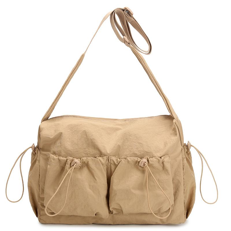 Women's Drawstring Shoulder Bag Sports Crossbody Bag Lightweight Storage Bag
