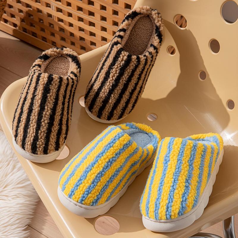 Winter cotton slippers household warm non-slip thick-soled plush home slippers velvet cotton shoes women's outer wear