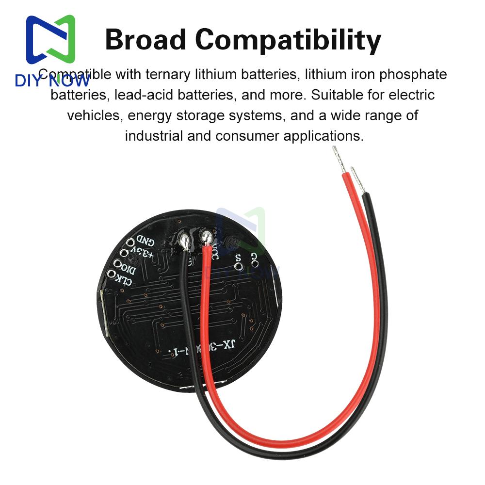 DC7-55V Voltage and Power Indicator Round LED Indicator Universal Battery Power Display for Lithium Batteries Power-Off Memory