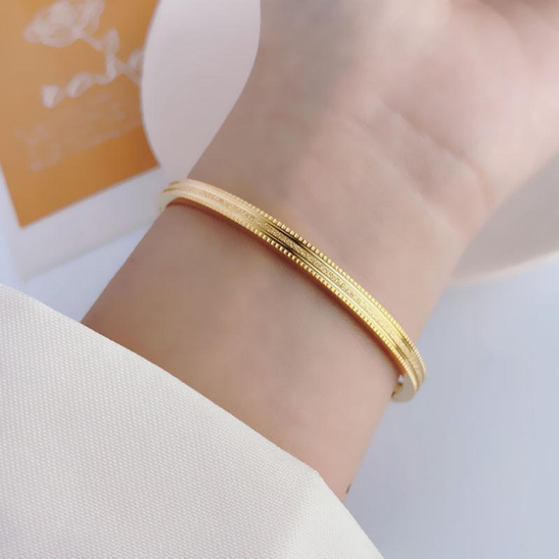 European and American Style Personality Trendy Temperament Jewelry Simple Matte Anti-Allergy Stainless Steel Bracelet