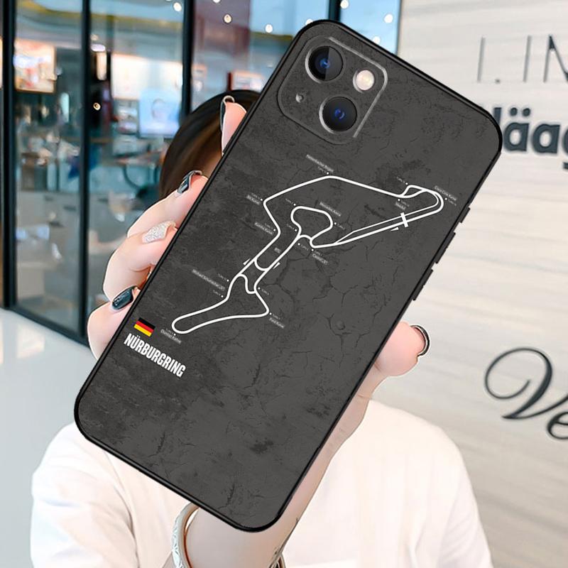 

Чехол для телефона с бампером в стиле Формула 1 F1 Racing Circuit для iPhone 11 12 13 14 15 16 Pro X XR XS Max Plus Задняя крышка iPhone 13 mini