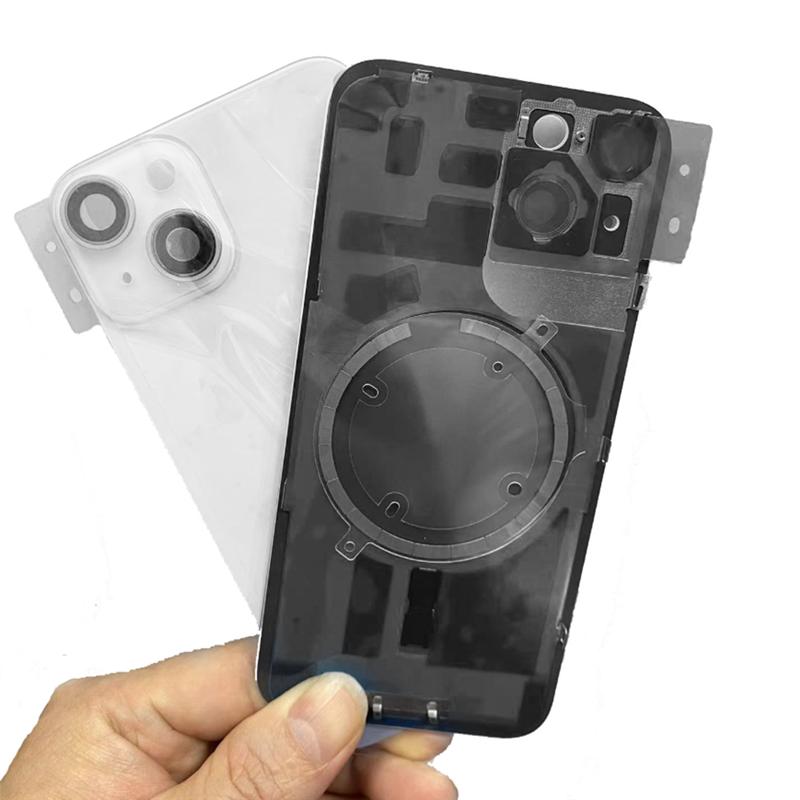 L19-Battery New Back Housing For Iphone 14 Housing Back Cover+ Mid Chassis Frame+SIM Tray+Side Key Black